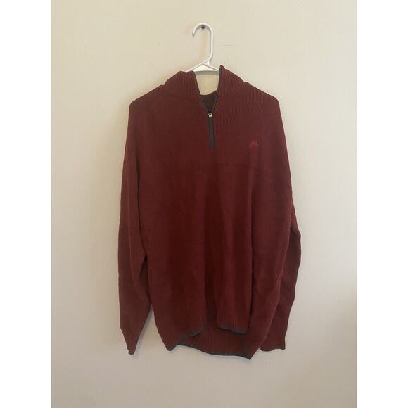 Vintage Nike ACG Half Zip Pullover Men's Large Dark Red Therma Sweater - Picture 1 of 8